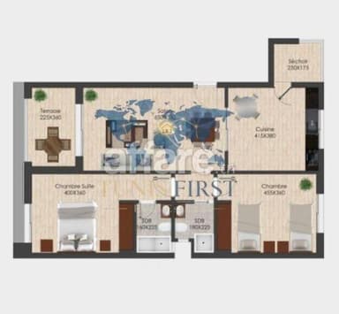 A Vendre Appartement S+2 à Ain Zaghouan Nord