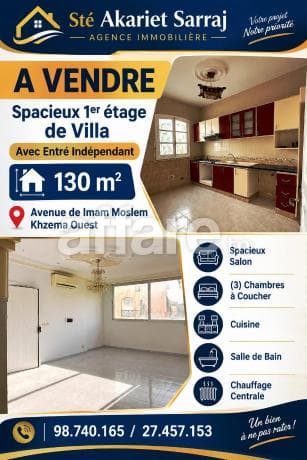 1ér étage de Villa Entré Indépandant Avenue de Imam Moslem