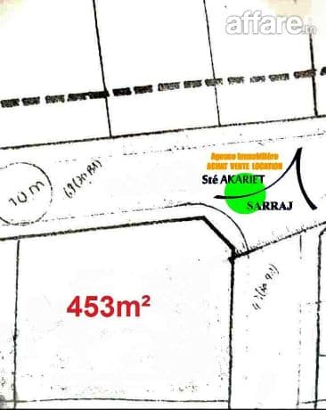 Terrain d'habitation #Zone des Villas [#453m²] #Khzema Ouest