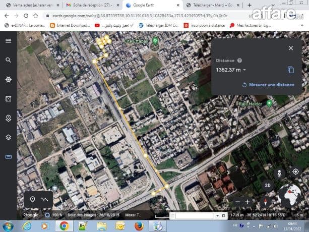 Terrain la Marsa à coté le Relais