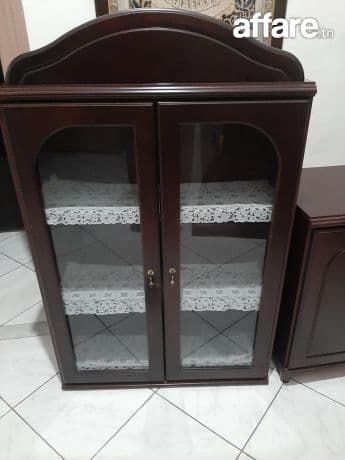 Bibliotheque bois acajou