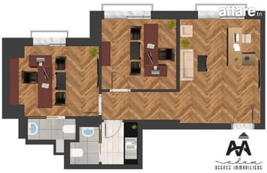 Bureau – 72 m² – Centre-Ville de Tunis