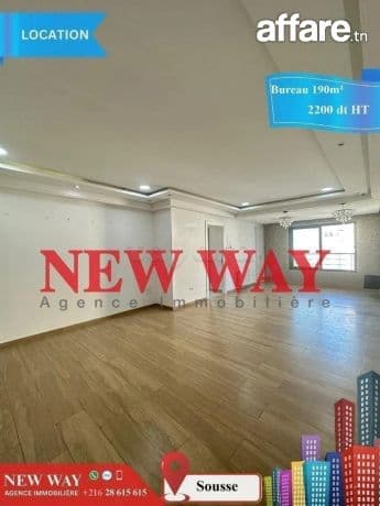 Bureau de 190 m² à Sousse dans un Emplacement Stratégique
