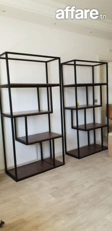 Deux armoires design métal & bois – style industriel