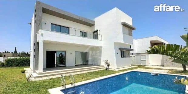 Villa S+4 toute neuve avec jardin et piscine à Hammamet Sud 