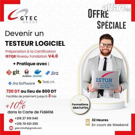 Formation ISTQB, Selenium, PMP, Scrum , Marketing Digital 