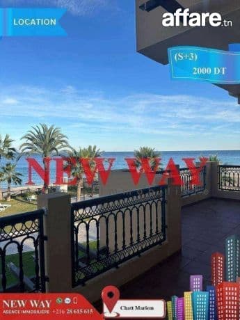 (S+3) Meublé front de mer à Chatt Mariem