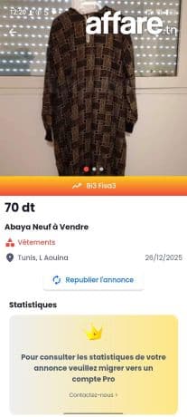 Abaya neuf a vendre