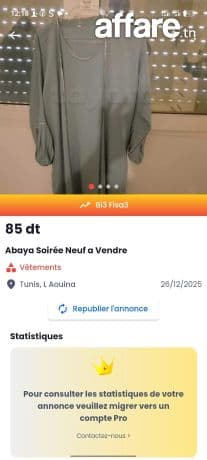 Abaya soirée neuf a vendre