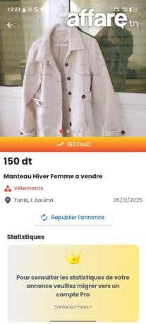 Manteau neuf emporté a vendre