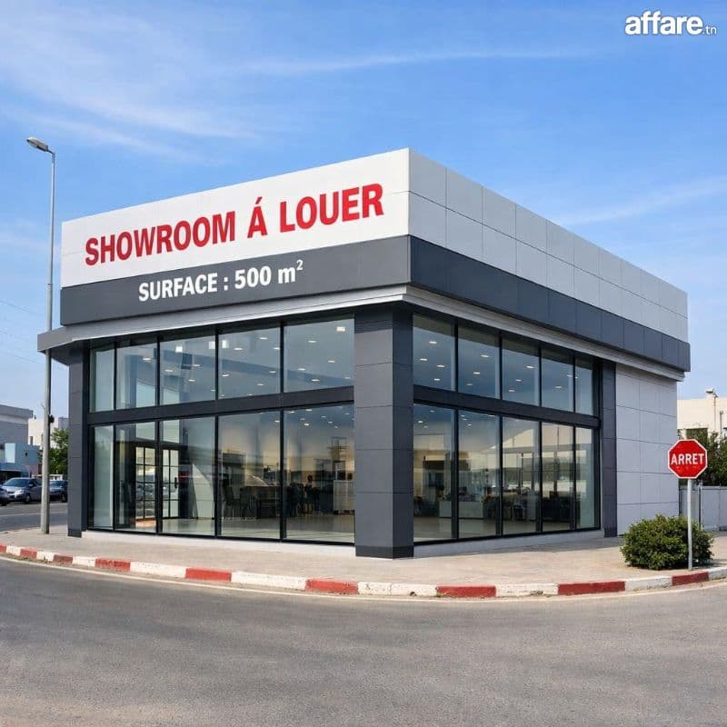 Showroom à louer 500 m² – Emplacement stratégique en coin – 