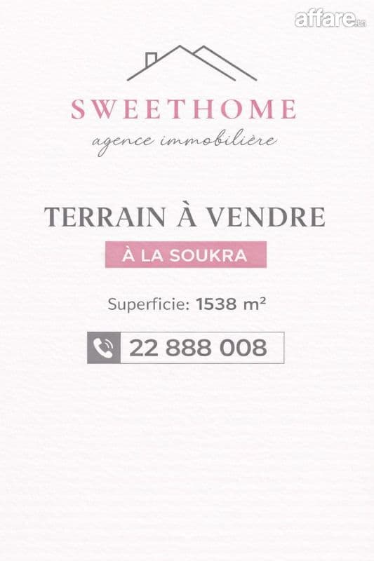 Terrain à vendre à La Soukra 