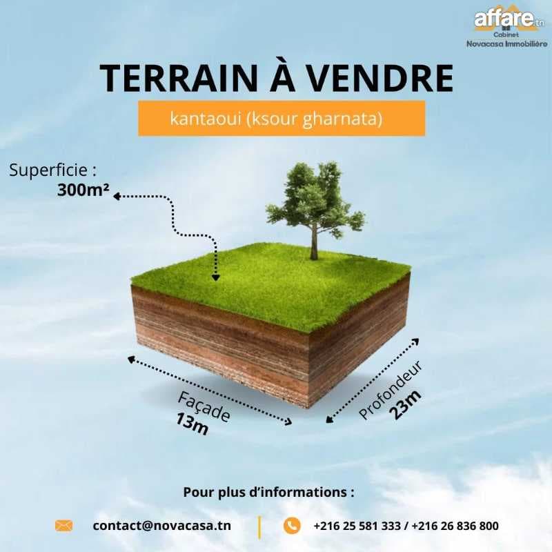 Terrain 300m² à Kantaoui (Kousour Gharnata)
