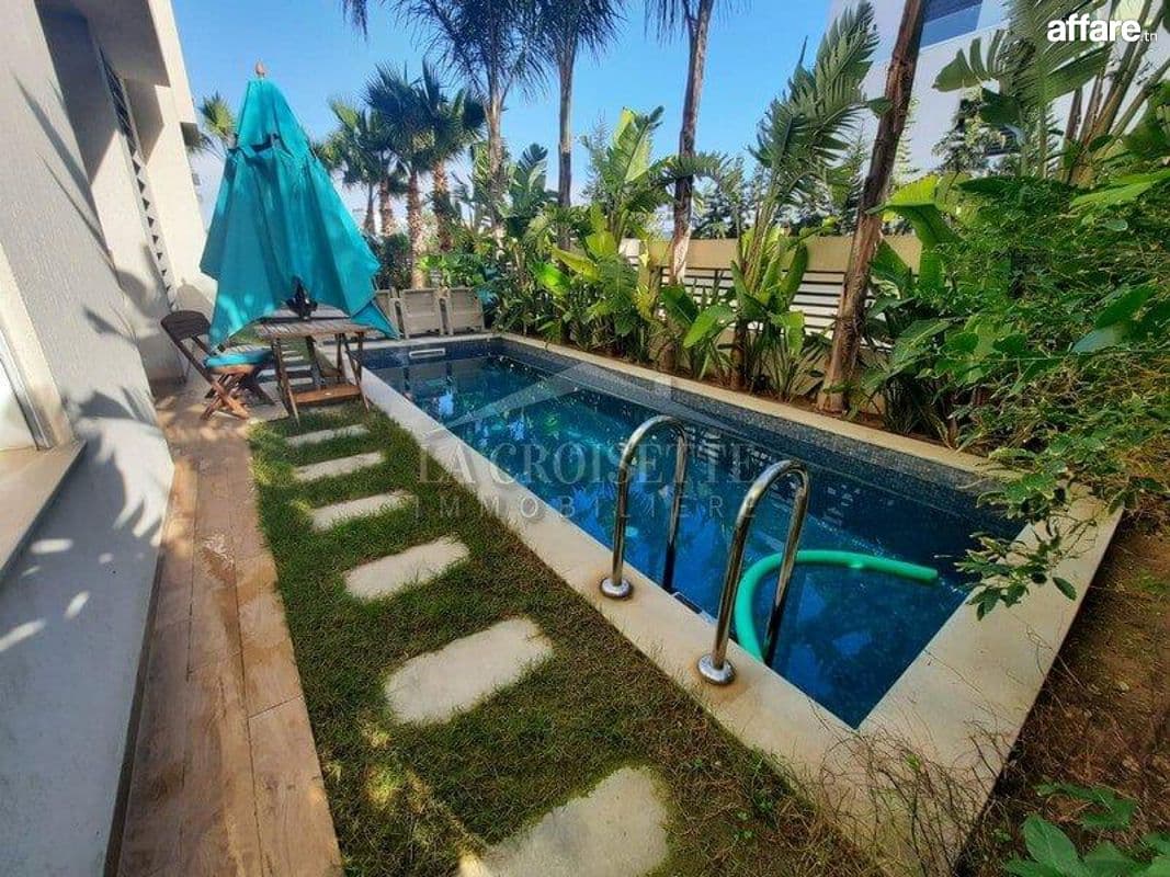 Appartement s4 meublé avec piscine à La Marsa MAL4285