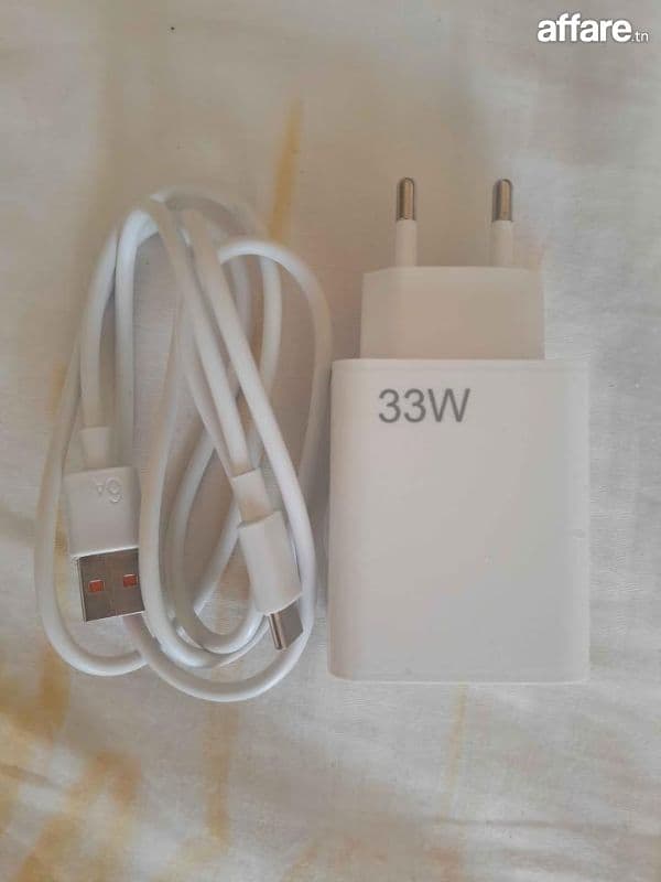 Chargeur Rapide 33W + cable Type-C 6A