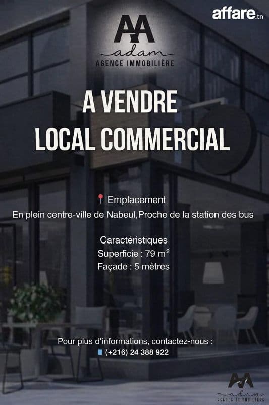 Local Commercial de 79m² au Centre-Ville de Nabeul