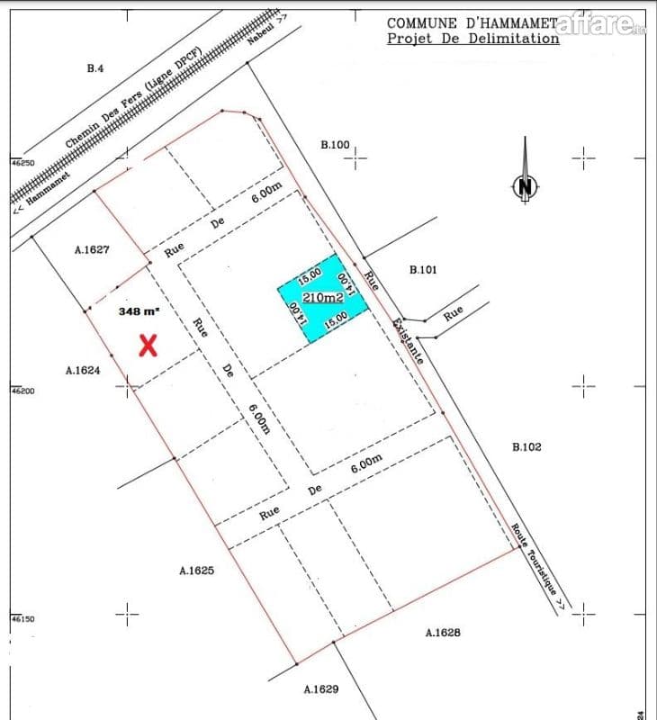 Terrain de 348 m² à la zone touristique Mrezga à vendre  