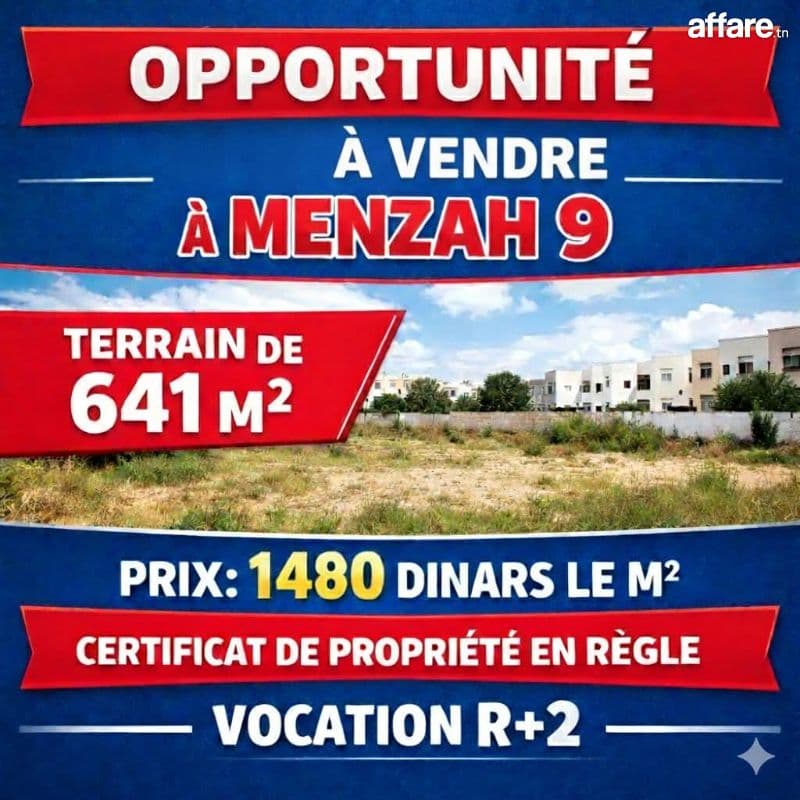 TERRAIN À VENDRE MENZAH 9