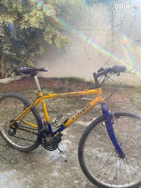 🚲 Vélo Viner Vintage – Cadre Acier – Jaune & Bleu