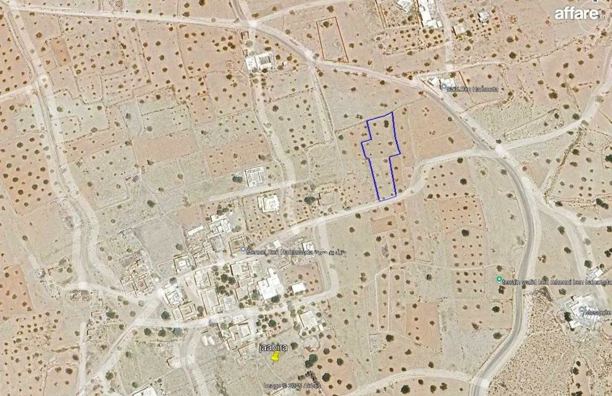 Terrain 2260 m2 à Menzel BEN HAMMOUDA- Jaabira - Djerba