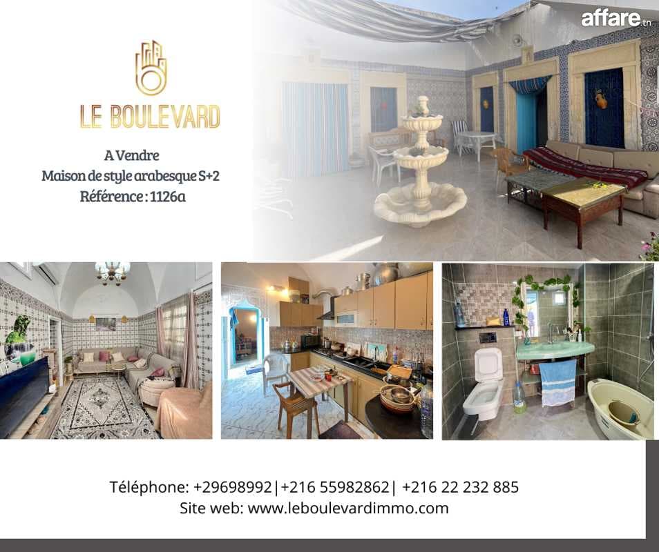 A Vendre Maison Arabe S+2 à Dar Chaaben El Fehri, Nabeul 