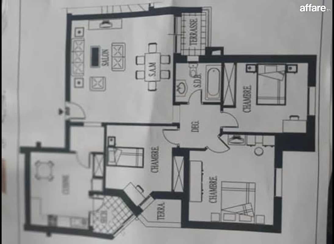 ENNASR 1: APPARTEMENT S+3 À VENDRE