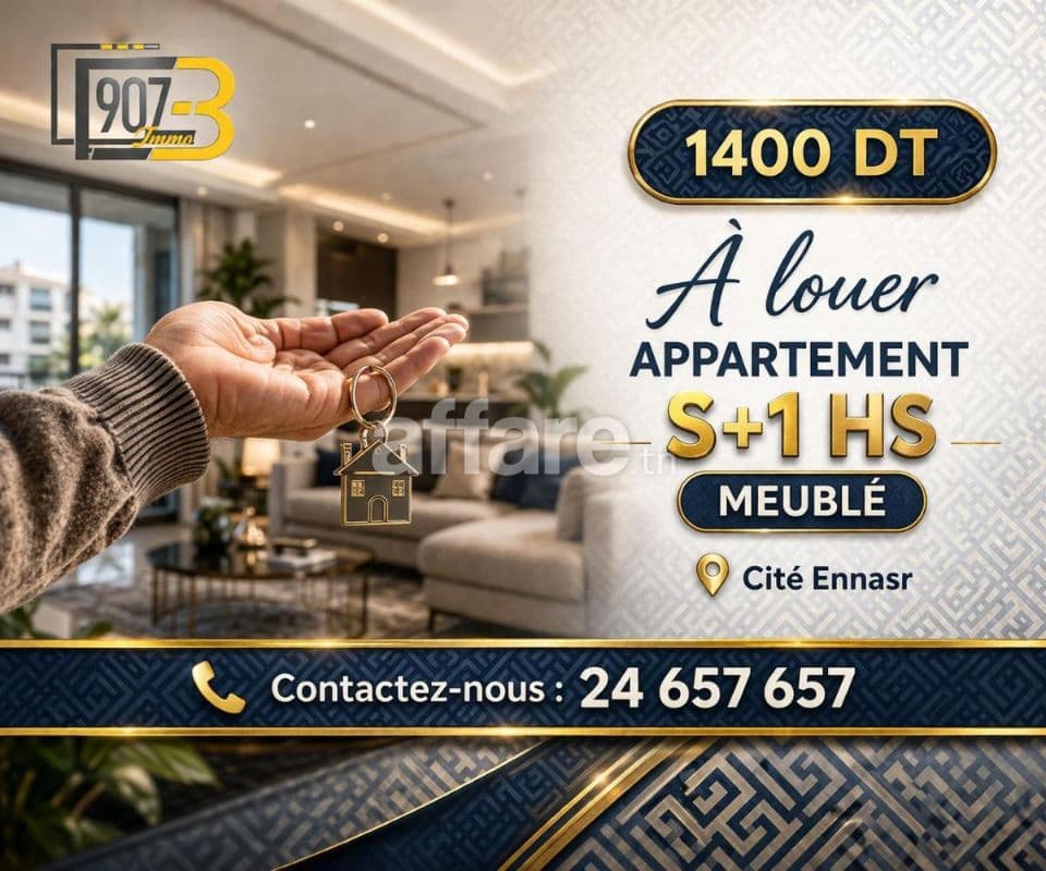 S+1  richement meublé, A Ennasr 2 