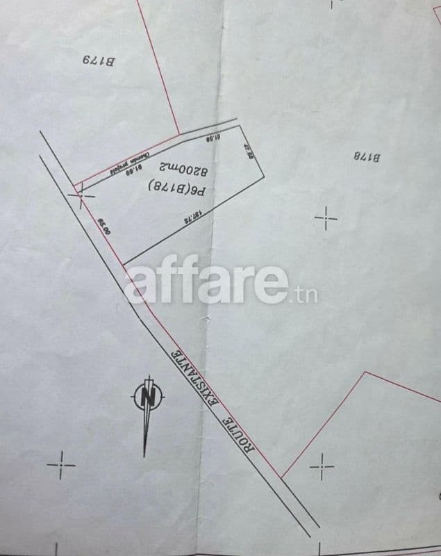 Très agrèable Terrain entièrement clôturé  8200m² à HAMMAMET