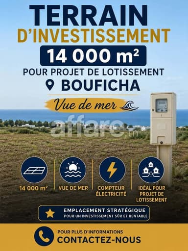 Terrain 14000m² Prés de Maisons d hôtes Kèn Bouficha