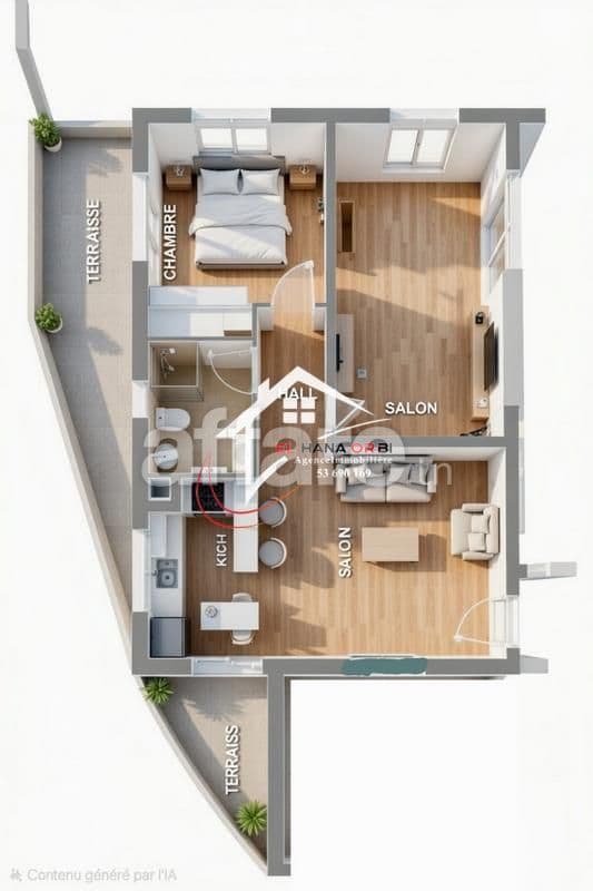 à vendre appartement s1 avec piscine dans un projet sur plan