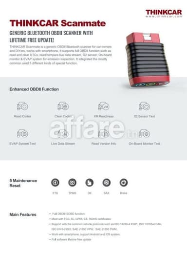 A VENDRE APPAREIL DE DIAGNOSTIC THINKCAR SCANMATE
