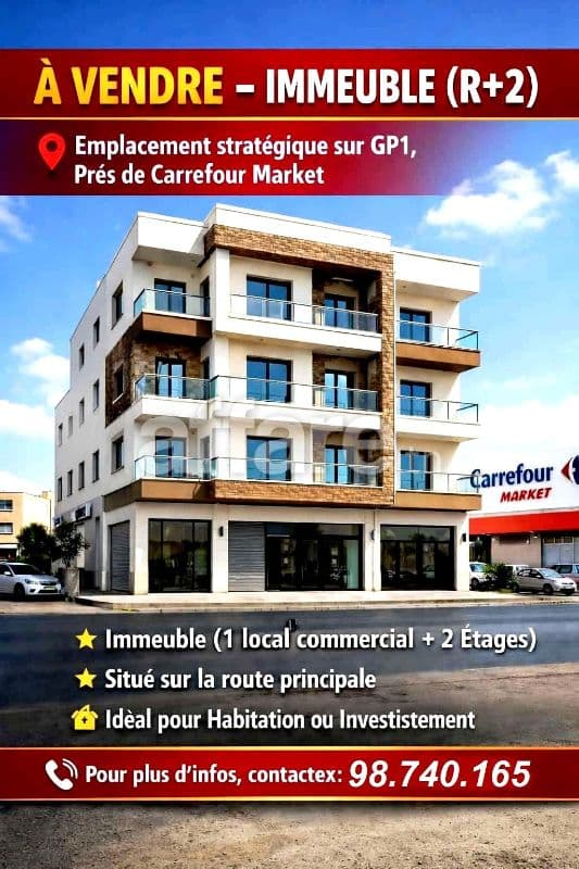 A VENDRE #Immeuble (#R+2) Sur #GP1 Et Prés #Carrefour Market