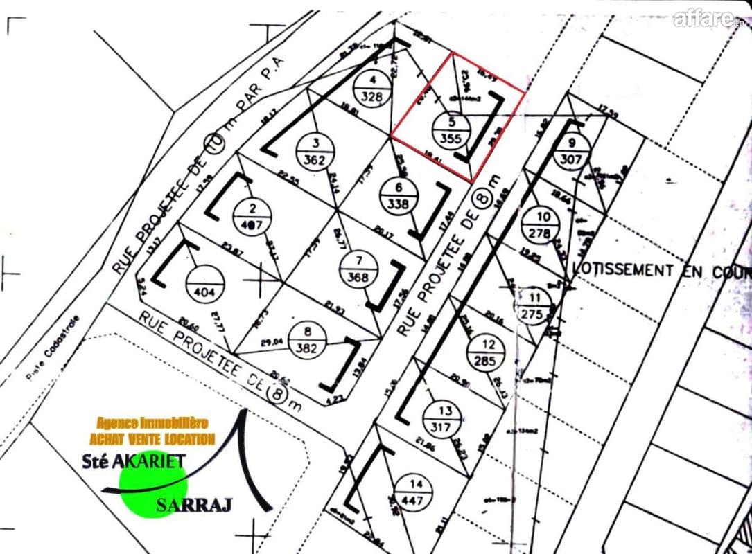Terrain Approuvé [#355m²] #Zone des Villas #Kalaa Sghira 