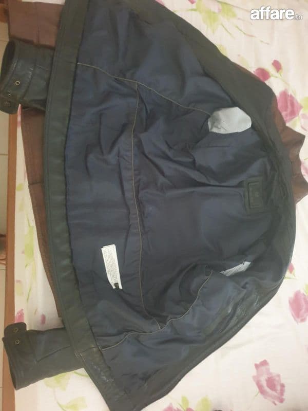 Veste vrai  uir massimo dutti L noir et marron