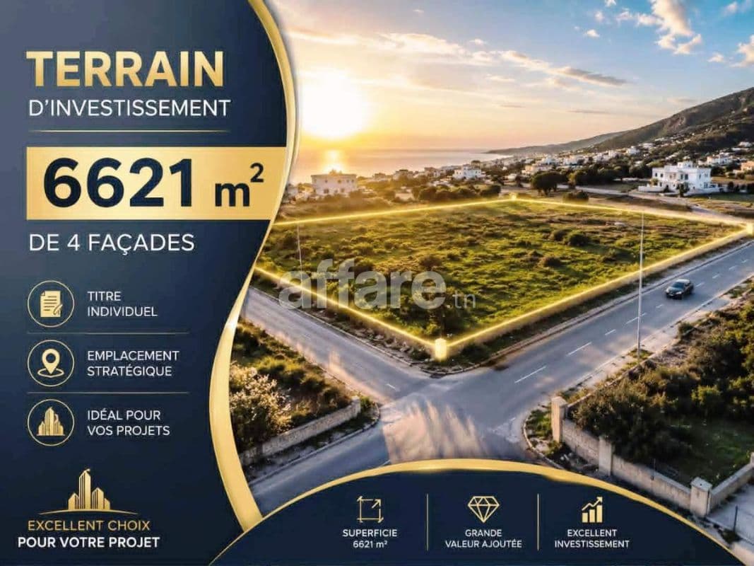 Idéal Pour Vos Projet Terrain 6621m² Khzema Ouest