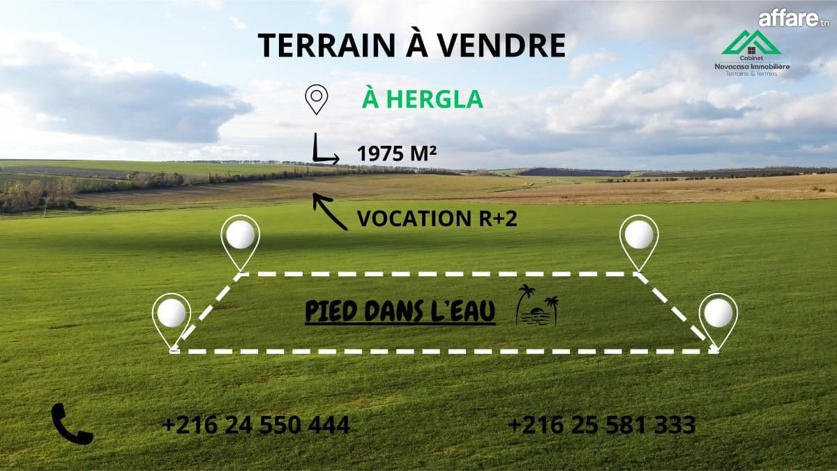 À VENDRE – Terrain Pied dans l’Eau à Hergla 