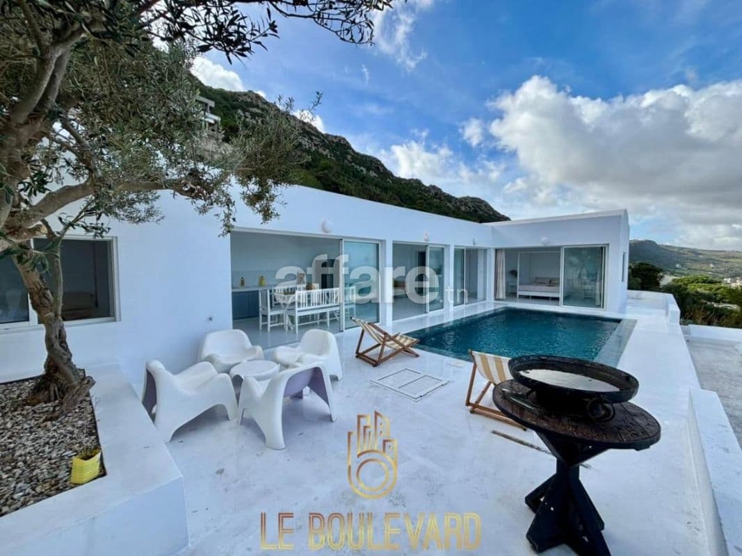 Villa Olive S+2 Avec Piscine Et Vue Sur Mer à Rafraf Bizerte