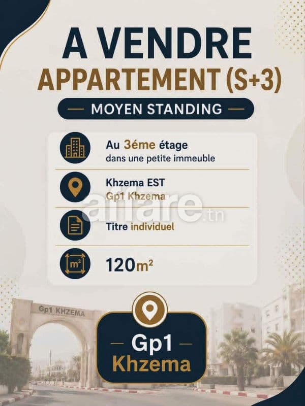 Ne Rater Pas Appartement S+3 Moyen Standing Khzema EST