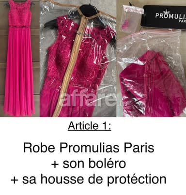 Robe longue rose Promulias Paris