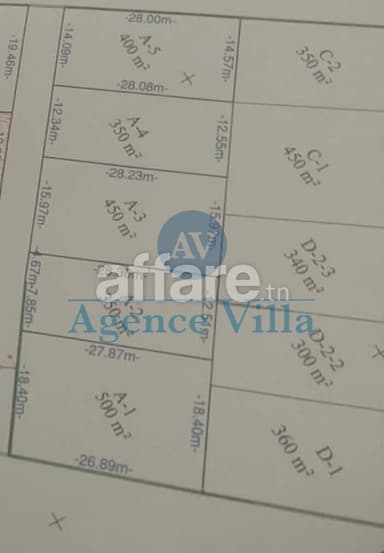 Terrain de 300m² à 500² à vendre à la soukra sidi frej