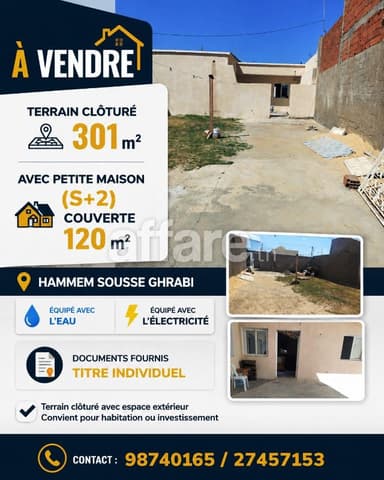 Terrain Clôturé Avec Espace Extérieur Hammem Sousse Ghrabi