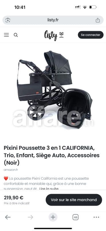 Poussette trio pixini