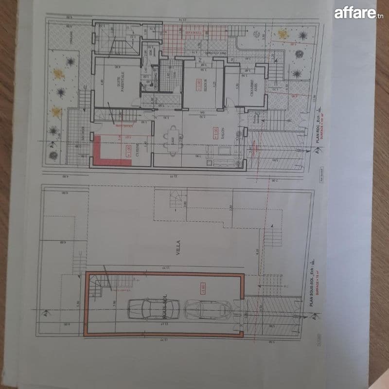 villa rez de chaussé sous sol et étage bâti et non fini équi
