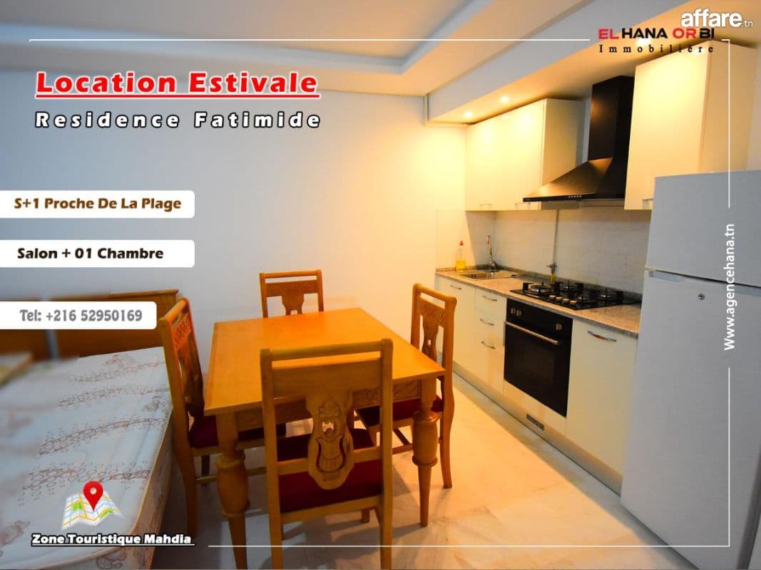 Pour vacances appartement S+1 RZ Fatimides