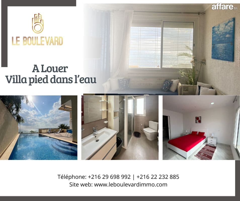 Villa S+4 Avec Piscine Et Pied Dans L'eau Située à Benikhiar