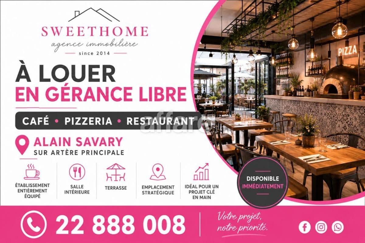 Café restaurant à louer en gérance libre à Alain Savary