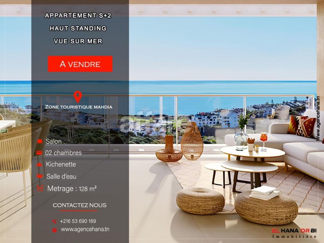 Appartement S+2 Vue sur mer à Vendre à Mahdia