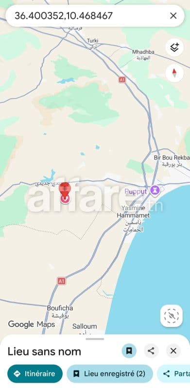 Forfait PRIX EXTRÊMEMENT NÉGOCIABLE Terrain 8200m² Hammamet