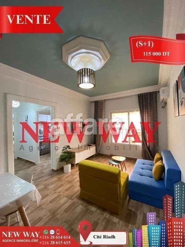 S+1 à Cité Riadh 5 avec Meubles