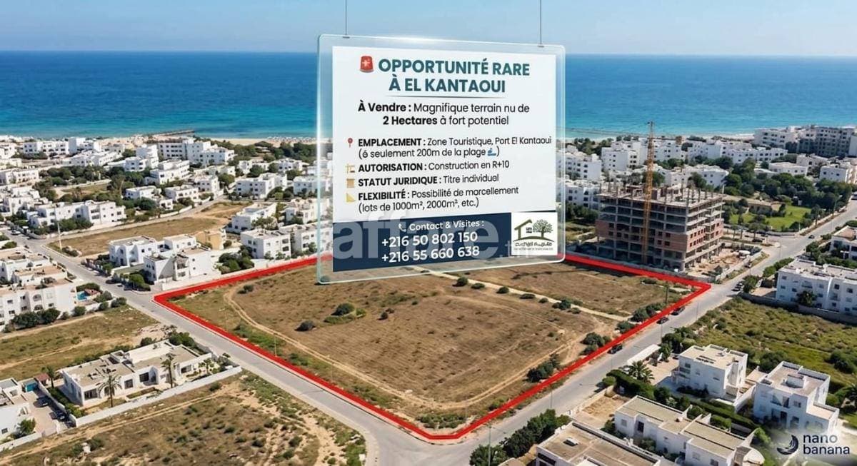 Opportunité Rare pré El Kantaoui Zone Touristique